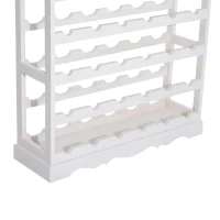 HOMCOM Wijnrek wijnstandaard flessenrek flessenstandaard hout voor 24 flessen wit(m-8)