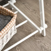 HOMCOM Kledingrek met schoenenrek kledingstang garderobestandaard staal wit(m-11)