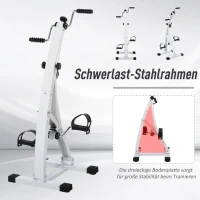 HOMCOM Hometrainer voor senioren bewegingstrainer pedaaltrainer armen en benen staal wit(m-4)