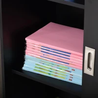 HOMCOM rolcontainer, archiefkast, kantoorcontainer met 3 planken, kantoorkast, 2 opbergkasten met deuren, E1-spaanplaat, zwart, 80 x 40 x 120 cm rolcontainer archiefkast kantoorkast deurkast | Aosom.de(m-8)