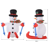 HOMCOM Opblaasbare skisneeuwman met ledverlichting(m-3)