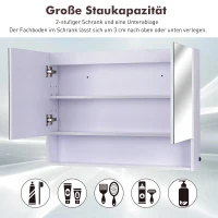 HOMCOM LED-spiegelkast badkamerspiegel lichtspiegel badkamerkast badkamerspiegel spiegel(m-5)
