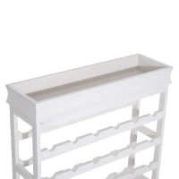 HOMCOM Wijnrek wijnstandaard flessenrek flessenstandaard hout voor 24 flessen wit(m-6)