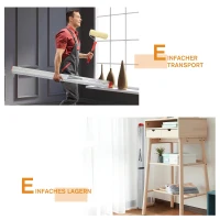 HOMCOM Inklapbare ladder vouwladder staladder aluminium zilver(m-3)