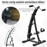 HOMCOM Hometrainer voor senioren bewegingstrainer pedaaltrainer armen en benen staal wit(m-5)