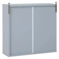 HOMCOM Badkamerkast, hangkast, wandkast, badkamermeubel, multifunctionele kast met 2 spiegels(m-7)