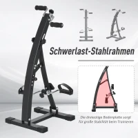 HOMCOM Hometrainer voor senioren bewegingstrainer pedaaltrainer armen en benen staal wit(m-4)