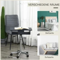 HOMCOM Laptoptafel laptopstandaard met wielen in hoogte verstelbaar inklapbaar staal zwart(m-4)