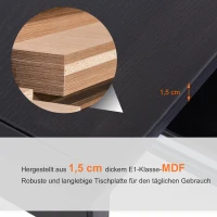 HOMCOM Computertafel bureau werkstation flexibel MDF staal zwart/wit(m-8)