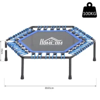 HOMCOM Fitnesstrampoline trampoline voor yoga tuintrampoline blauw 101x101x33cm(m-3)
