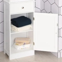 Kleankin badkamerkast badkamermeubel vitrine keukenkast met lade MDF acryl wit(m-2)