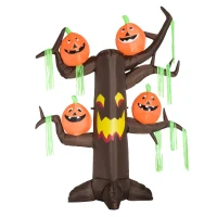 HOMCOM opblaasbare boom halloween pompoen opblaasfiguur met LED‘s 2.4 m | Aosom.de(m-7)