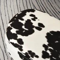 HOMCOM dierenkruk voor kinderen, kinderkruk met opbergruimte, gestoffeerde kruk, zitbank met dierenmotief, voor kinderkamers, varken voetenbank, zwart + wit, 62 x 35 x 36 cm | Aosom.de(m-9)