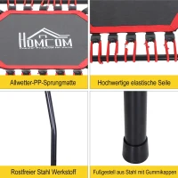 HOMCOM Fitnesstrampoline trampoline voor yoga tuintrampoline rood 101 x 101 x 33 cm(m-4)