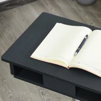 HOMCOM Laptoptafel laptopstandaard met wielen in hoogte verstelbaar inklapbaar staal zwart(m-8)