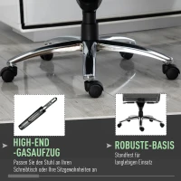 Vinsetto Kantoorstoel ergonomische draaistoel PC stoel in hoogte verstelbaar kunstlinnen lichtgrijs(m-8)