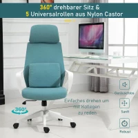 Vinsetto Verstelbare Bureaustoel met Massage en Schommelfunctie Blauw(m-7)