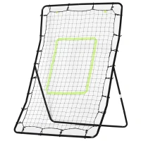 HOMCOM Voetbal rebounder kickback goal reboundmuur trainingsnet staal 75 x 126 cm(m-1)