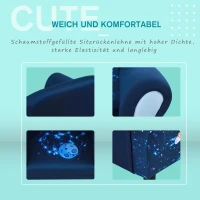 HOMCOM kinderbank mini sofa stoel met houten structuur antislip voeten blauw(m-4)