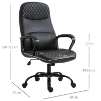 Vinsetto Massagestoel draaistoel gamestoel massage kantoorstoel kunstleer staal zwart(m-3)