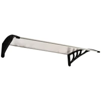 Outsunny® luifel voordeurluifel 120 x 80 cm luifel overkapping polycarbonaat transparant | Aosom.de(m-7)