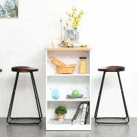 HOMCOM klapbureau met 6 vakken boekenkast met 3 planken computertafel kantoortafel E1 spaanplaat metalen frame donkergrijs 98 x 51 x 153 cm(m-5)