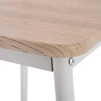 HOMCOM 3-delige eetset zitgroep eettafelset houten tafel MDF + metaal natuurlijke houtnerf + wit met 1 tafel + 2 stoelen | Aosom.de(m-7)