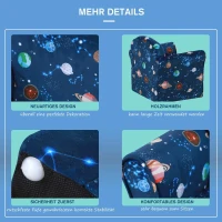 HOMCOM Kinderstoel bank voor de kinderkamer kinderbank mini-bank-stoel polyester blauw(m-2)