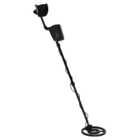 Outsunny Metaaldetector zoekapparaat waterdicht 16,5 cm zoekspoel alu ABS zwart(m-1)