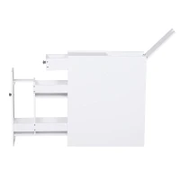 HOMCOM® badkamerkast ladekast badkamermeubel badmeubel met 2 lades en 1 opbergvak hout wit 48 x 17 x 58 cm | Aosom.de(m-5)