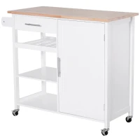 HOMCOM Keukenwagen keukenkast rolwagen voor de keuken(m-1)