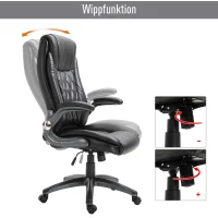 Vinsetto bureaustoel draaistoel computerstoel met kantelfunctie in hoogte verstelbaar kunstleer zwart 69,5 x 76 x 113–121 cm | Aosom.nl(m-4)