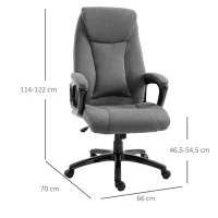 Vinsetto Massagestoel directiestoel gamingstoel draaistoel kantoorstoel massage grijs(m-3)