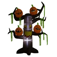 HOMCOM opblaasbare boom halloween pompoen opblaasfiguur met LED‘s 2.4 m | Aosom.de(m-4)