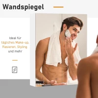 HOMCOM Badkamermeubel spiegelkast badkamerkast wandkast badkamer spiegel schap wit(m-4)