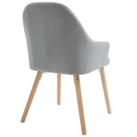 HOMCOM eetkamerstoelen set van 2 keukenstoelen lichtgrijs(m-6)