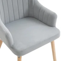 HOMCOM eetkamerstoelen set van 2 keukenstoelen lichtgrijs(m-10)