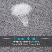 HOMCOM Vloerstoel relaxstoel klapstoel zitzak verstelbare rugleuning linnen grijs(m-1)