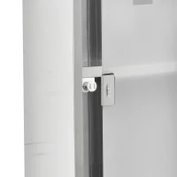 Kleankin Medicijnkast EHBO-kast met slot glazen deur 3 vakken matglas 430 rvs(m-9)