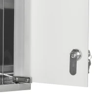 Kleankin Medicijnkast EHBO-kast met slot glazen deur 3 vakken matglas 430 rvs(m-10)