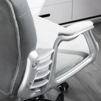HOMCOM ergonomische bureaustoel, directiestoel, gestoffeerde rugleuning, grijs, 59,5 x 60,5 95-105 cm bureaustoel directiestoel rugleuning grijs(m-8)
