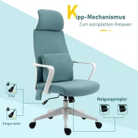 Vinsetto Verstelbare Bureaustoel met Massage en Schommelfunctie Blauw(m-5)