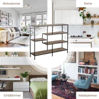 HOMCOM Vrijstaande stelling boekenkast industriële stijl archiefplank P2 spaanplaat licht eiken(m-6)