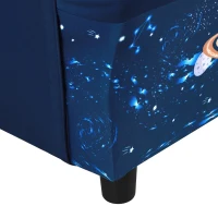 HOMCOM kinderbank mini sofa stoel met houten structuur antislip voeten blauw(m-9)
