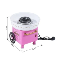 HOMCOM Suikerspinmachine suikerspinapparaat suikerspin machine 450 watt roze/rood(m-3)