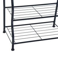 HOMCOM Staande kapstok met 3 schoenenrekken kledingstandaard garderobe hal staal(m-9)