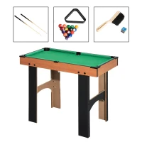 HOMCOM 4-in-1 multispeltafel tafelvoetbal speltafel biljart tafeltennis hockeytafel hockey(m-6)
