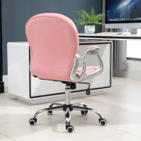 Vinsetto Luxe Roze Ergonomische Kantoorstoel met Gestoffeerde Rugleuning en Zitvlak(m-6)