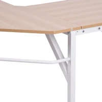HOMCOM Computertafel L-vormig hoekbureau MDF naturel / zwart hoekbureau(m-10)