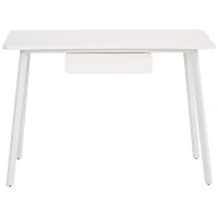 Elegante HOMCOM Computertafel met Lade - Wit, 120x60x76cm, Ideaal voor Thuis of Kantoor(m-4)